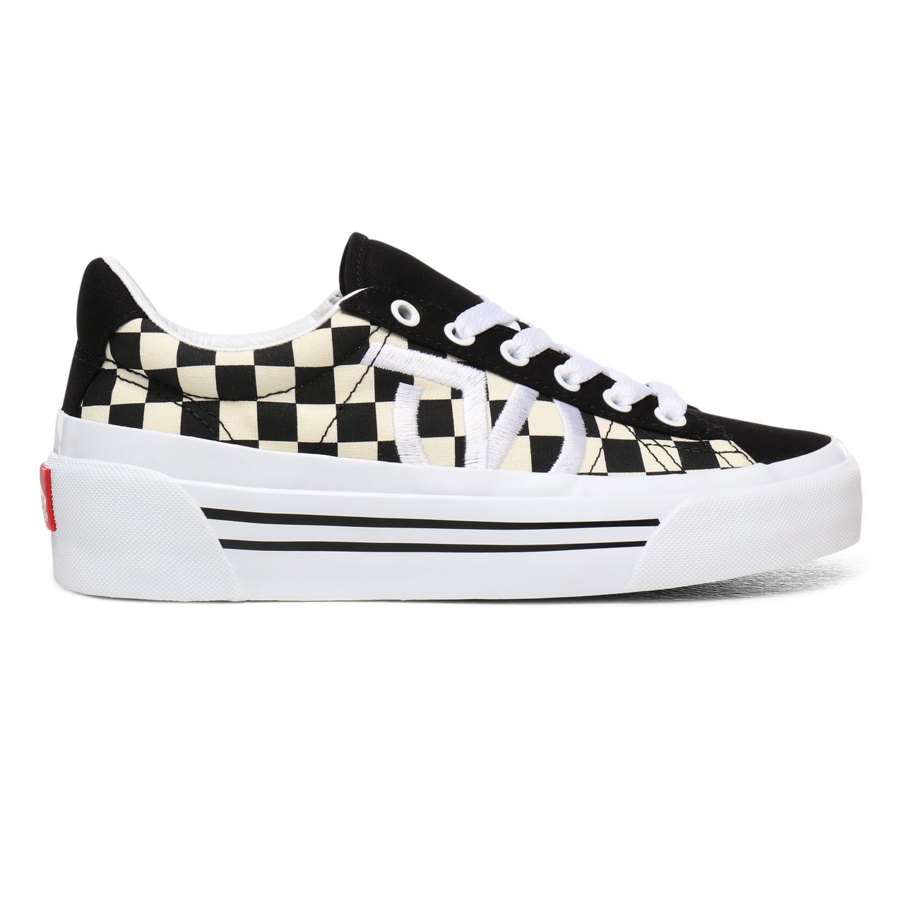 Vans Checkerboard Sid NI Black Classic Womens - (Checkerboard) True White/Black VN0A4BNF27I Shoes