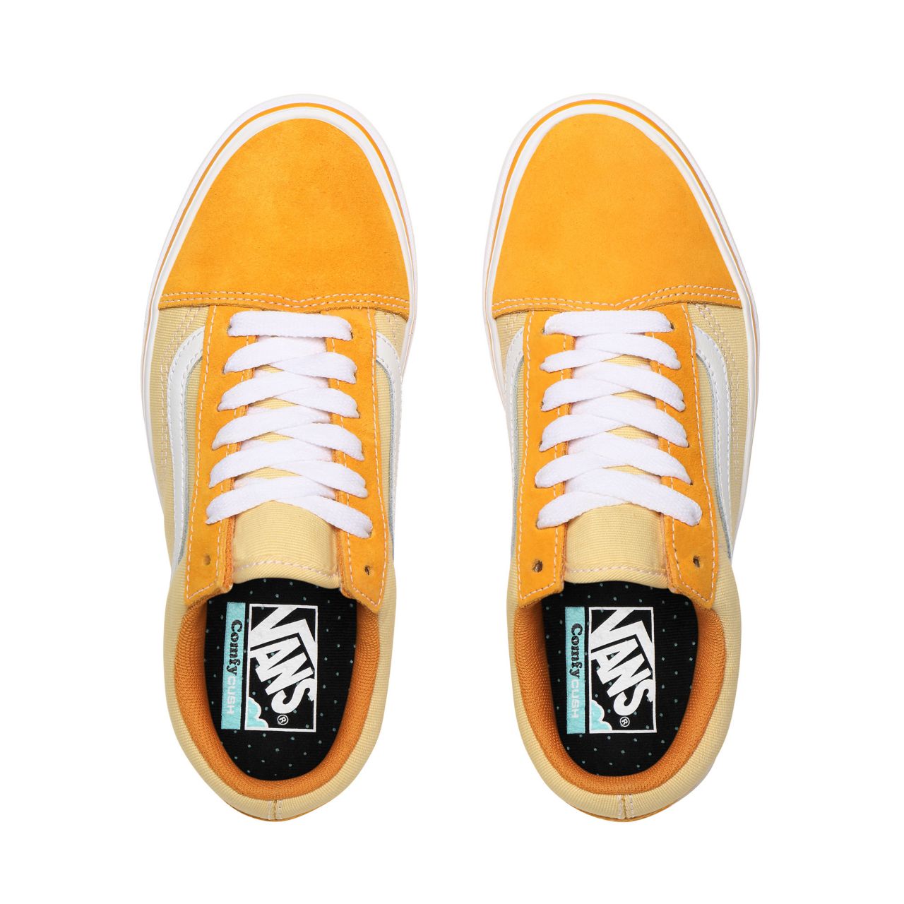 Vans Suede and Textile ComfyCush Old Skool Yellow Classic Womens - (Suede/Textile) Cadmium Yellow/Golden Haze VN0A3WMAWX2 Shoes