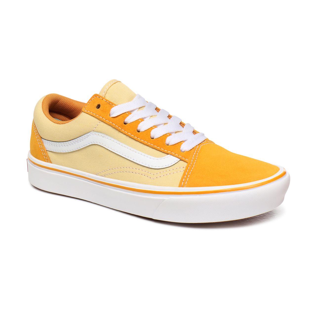 Vans Suede and Textile ComfyCush Old Skool Yellow Classic Womens - (Suede/Textile) Cadmium Yellow/Golden Haze VN0A3WMAWX2 Shoes