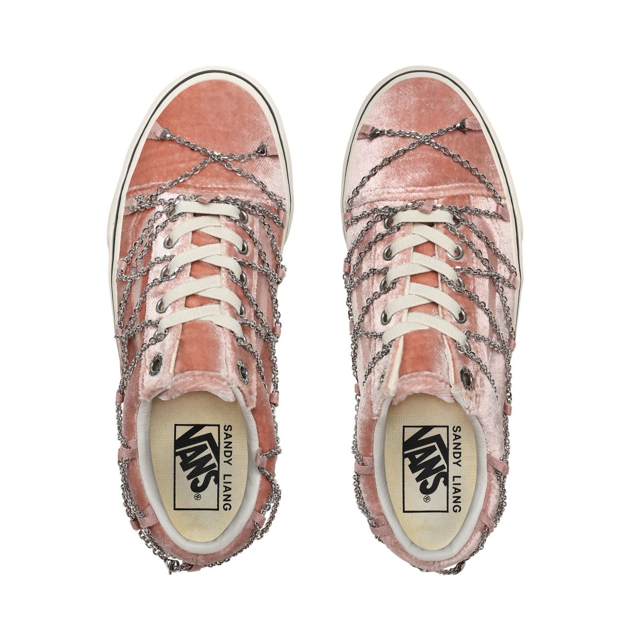 Vans x Sandy Liang Old Skool Pink Classic Womens - (Sandy Liang) Rivington/True White VN0A4U3BXF6 Shoes