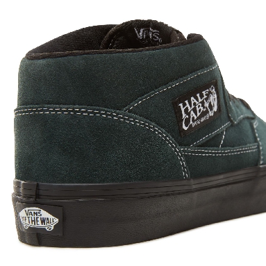 Vans Suede Black Outsole Half Cab Classic Mens Womens - (Black Outsole) Darkest Spruce/Black VA348EU8U Shoes