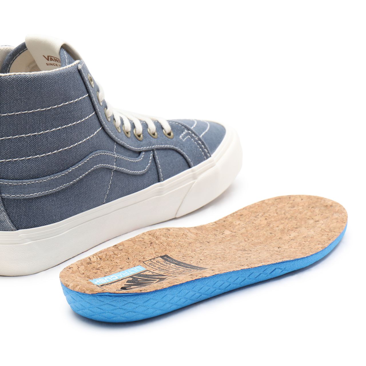 Vans Eco Theory Sk8-Hi 38 Decon Sf Blue Classic Mens Womens - (Eco Theory) cement blue/marshmallow VN0A4UWNA01 Shoes