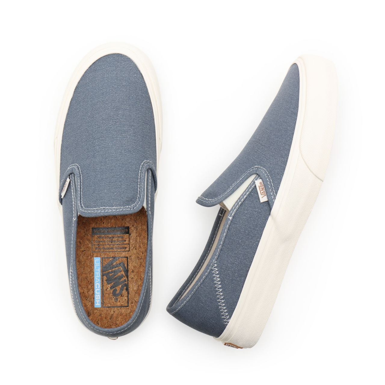 Vans Eco Theory Slip-On Sf Blue Classic Mens Womens - (Eco Theory) cement blue/marshmallow VN0A5HYQA01 Shoes