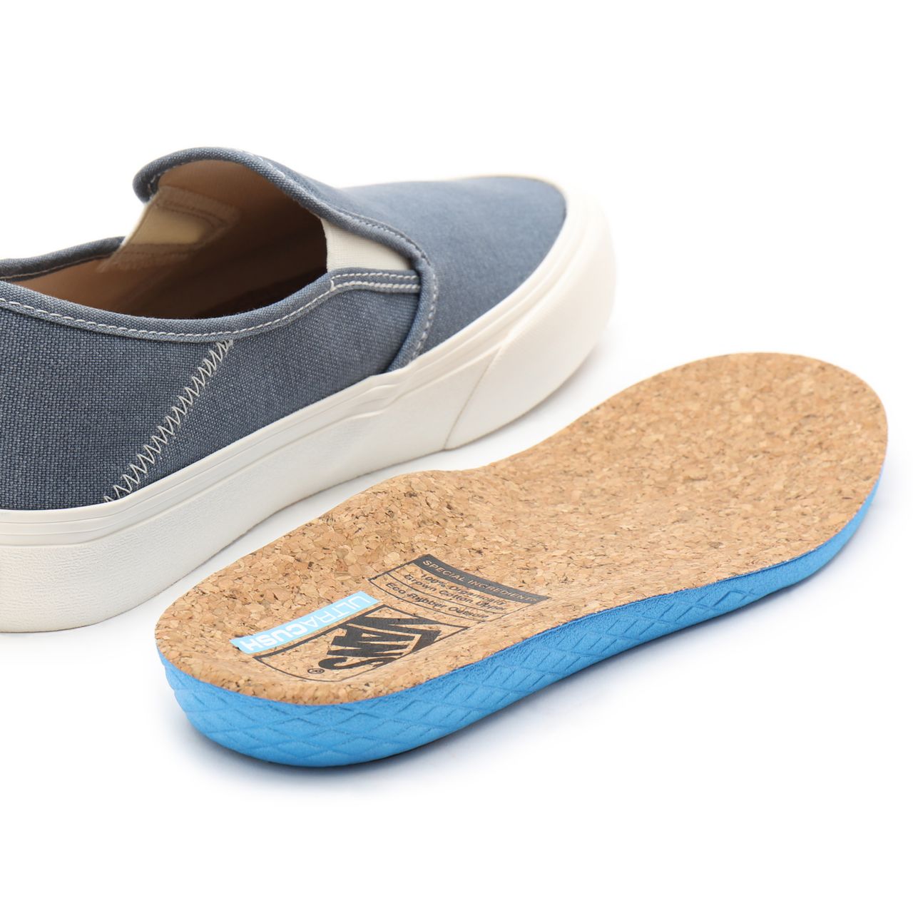 Vans Eco Theory Slip-On Sf Blue Classic Mens Womens - (Eco Theory) cement blue/marshmallow VN0A5HYQA01 Shoes