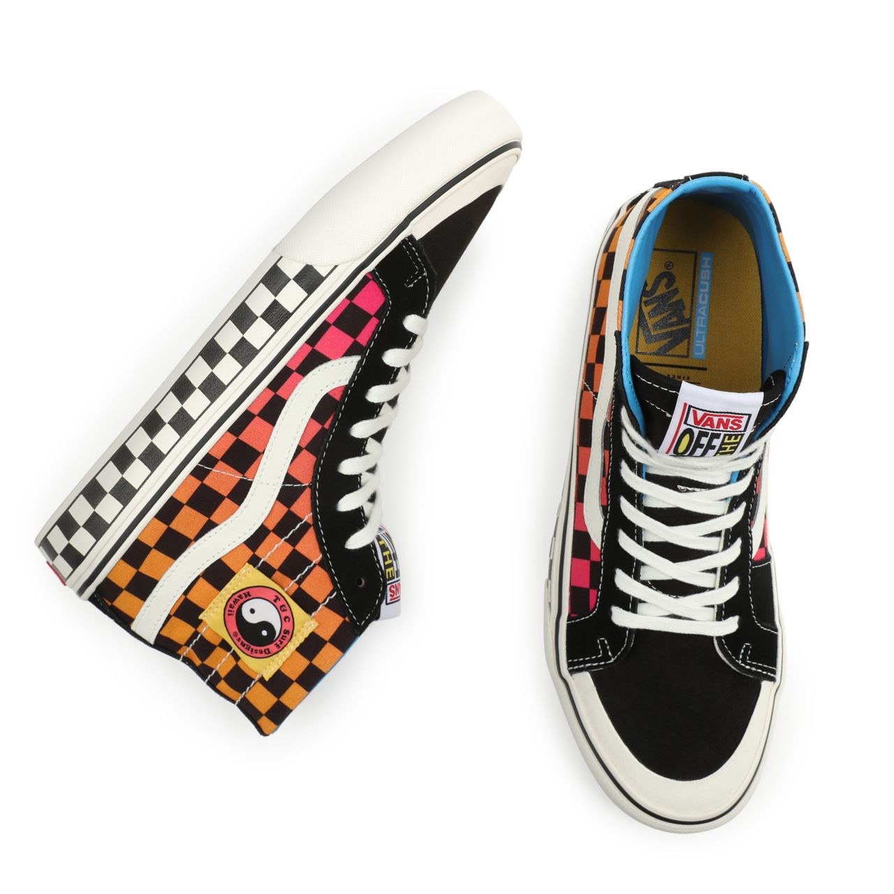 Vans T&C Sk8-Hi 138 Decon Sf Multicolour Classic Mens Womens - (T&C) Checkerboard/Marshmallow VN0A3MV1A5G Shoes