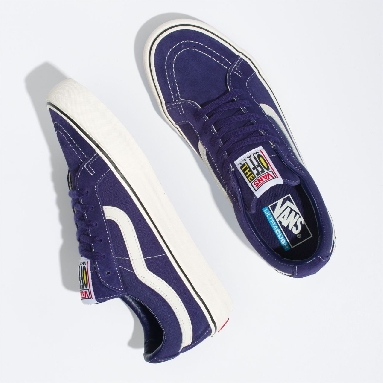 Vans Salt Wash Sk8-Low Reissue Sf Blue Classic Mens Womens - (Salt Wash) astral aura/marshmallow VN0A4UWIA0S Shoes