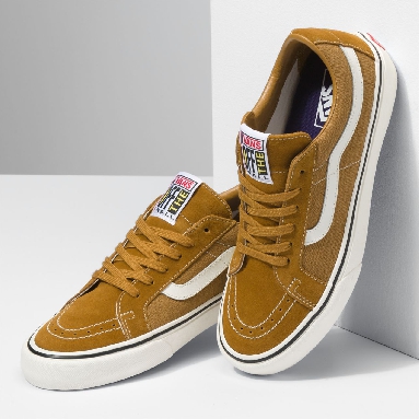 Vans Salt Wash Sk8-Low Reissue Sf Brown Classic Mens Womens - (Salt Wash) golden brown/marshmallow VN0A4UWIA0T Shoes