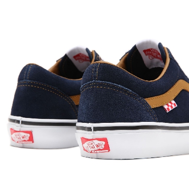 Vans Reynolds Skate Old Skool Brown Classic Mens Womens - (Reynolds) navy/golden brown VN0A5FCB9CV Shoes