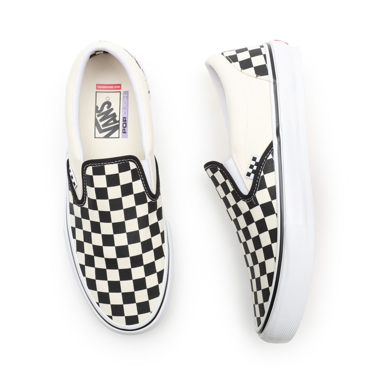 Vans Skate Checkerboard Slip-On White Classic Mens Womens - (Checkerboard) Black/Off White VN0A5FCAAUH Shoes