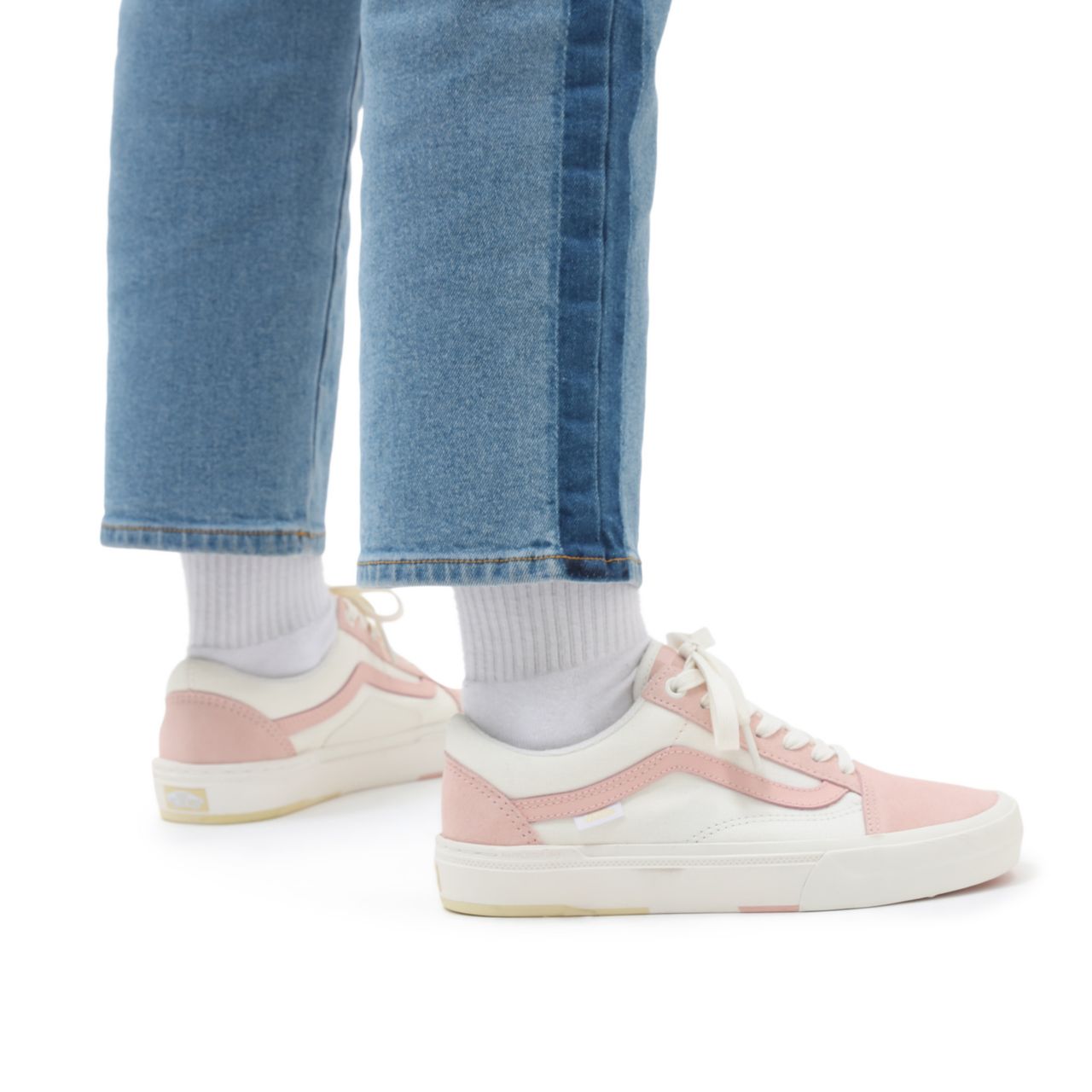 Vans BMX Old Skool White Classic Mens Womens - (Angie Marino) peach/marshmallow VN0A5JIP9BE Shoes