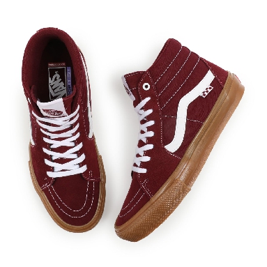 Vans Skate Sk8-Hi Red Classic Mens Womens - Port/Gum VN0A5FCCK10 Shoes