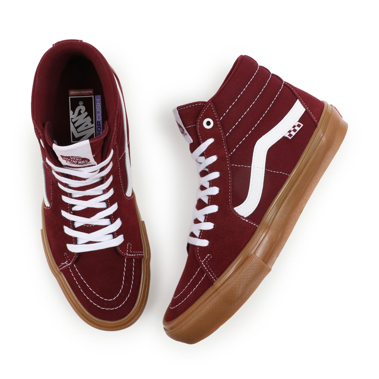 Vans Skate Sk8-Hi Red Classic Mens Womens - Port/Gum VN0A5FCCK10 Shoes