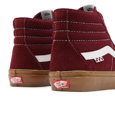 Vans Skate Sk8-Hi Red Classic Mens Womens - Port/Gum VN0A5FCCK10 Shoes