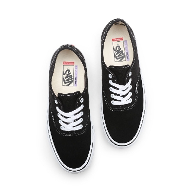 Vans Skate Authentic Black Classic Mens Womens - Black/White VN0A5FC8Y28 Shoes