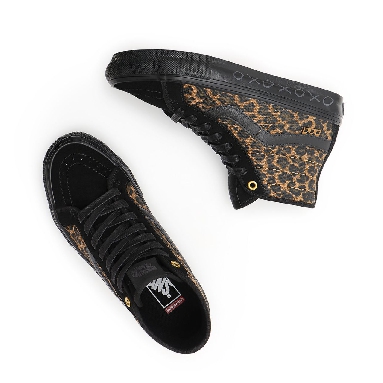 Vans Skate Sk8-Hi Decon Black Classic Mens Womens - (Cher Strauberry) cheetah VN0A5KYB9CY Shoes