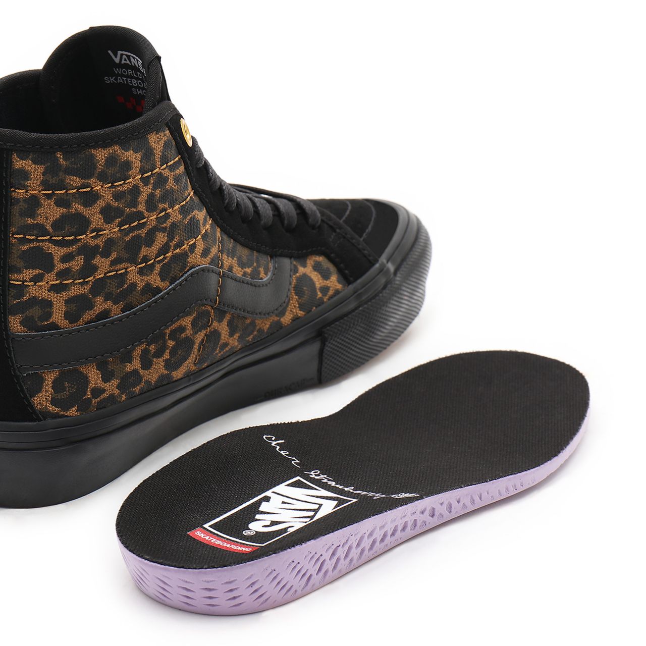 Vans Skate Sk8-Hi Decon Black Classic Mens Womens - (Cher Strauberry) cheetah VN0A5KYB9CY Shoes