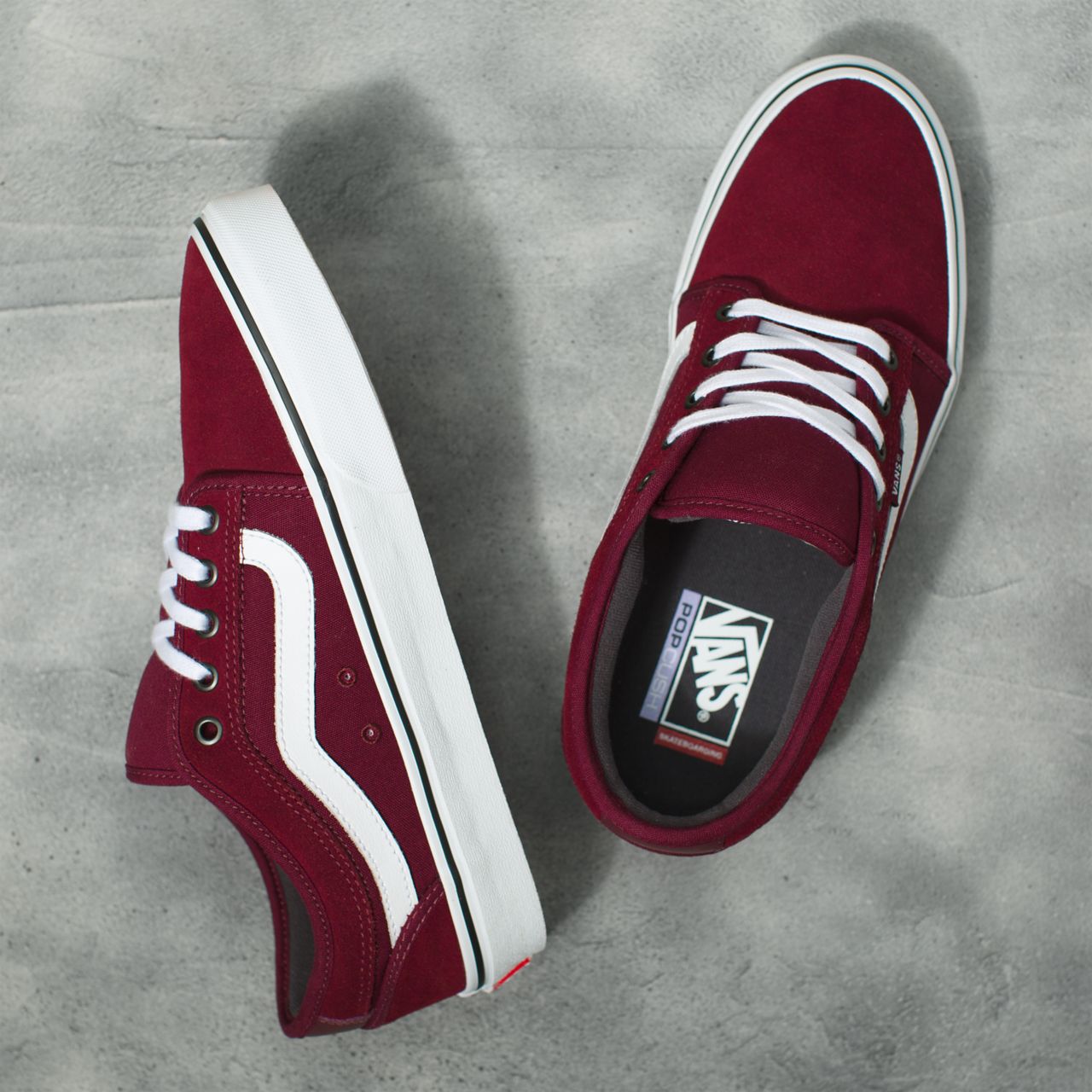 Vans Chukka Low Sidestripe Red Classic Mens Womens - Port/White VN0A5KQZ2PV Shoes