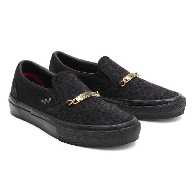 Vans Skate Slip-On Black Classic Mens Womens - (Cher Strauberry) cheetah VN0A5FCA9CY Shoes