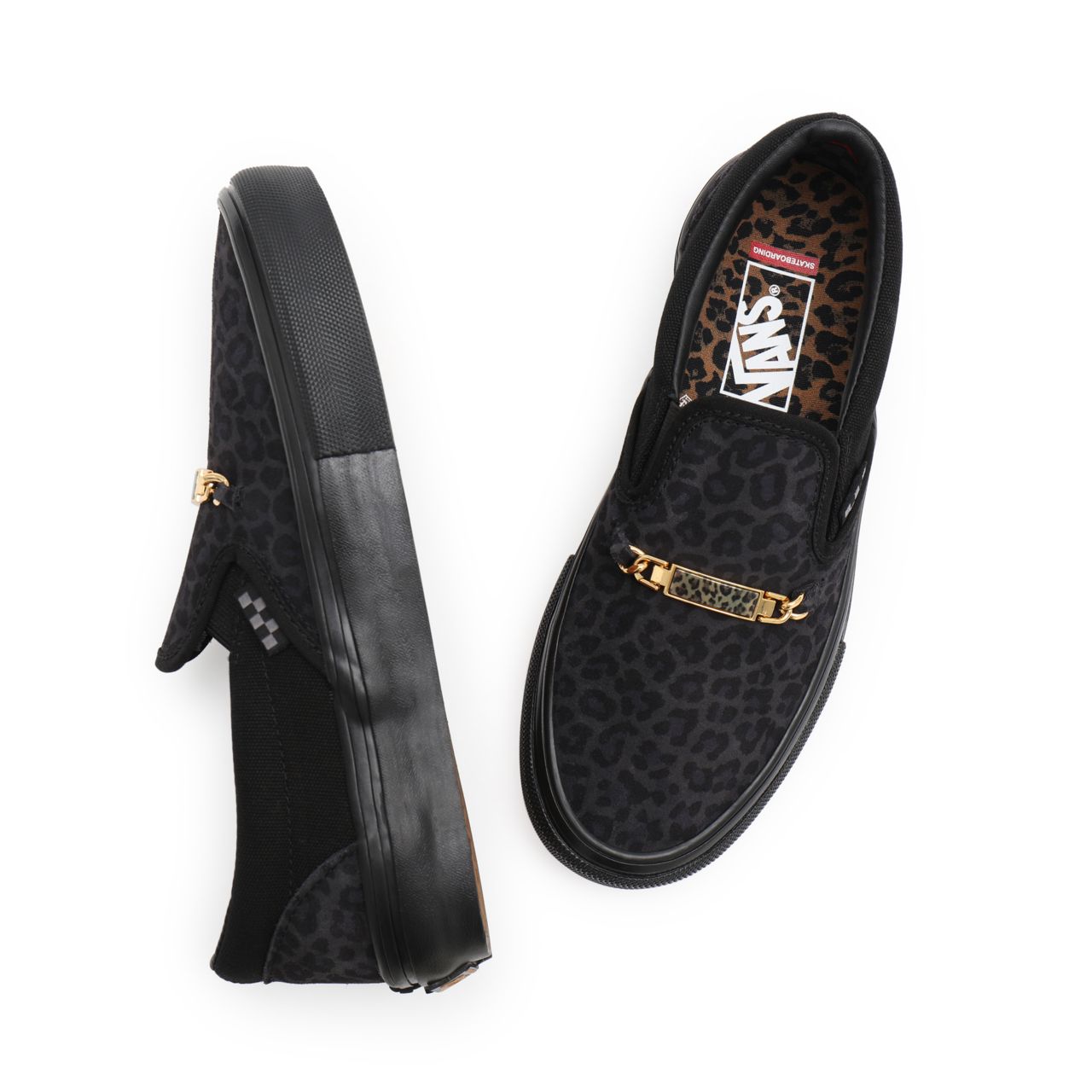 Vans Skate Slip-On Black Classic Mens Womens - (Cher Strauberry) cheetah VN0A5FCA9CY Shoes