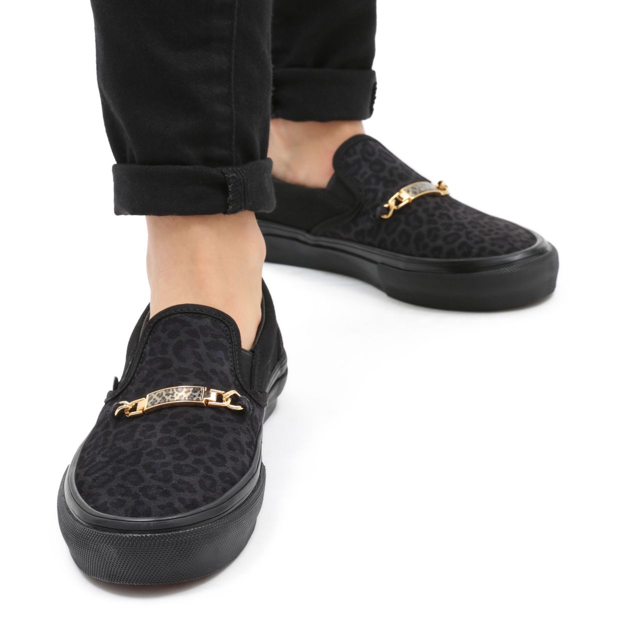 Vans Skate Slip-On Black Classic Mens Womens - (Cher Strauberry) cheetah VN0A5FCA9CY Shoes