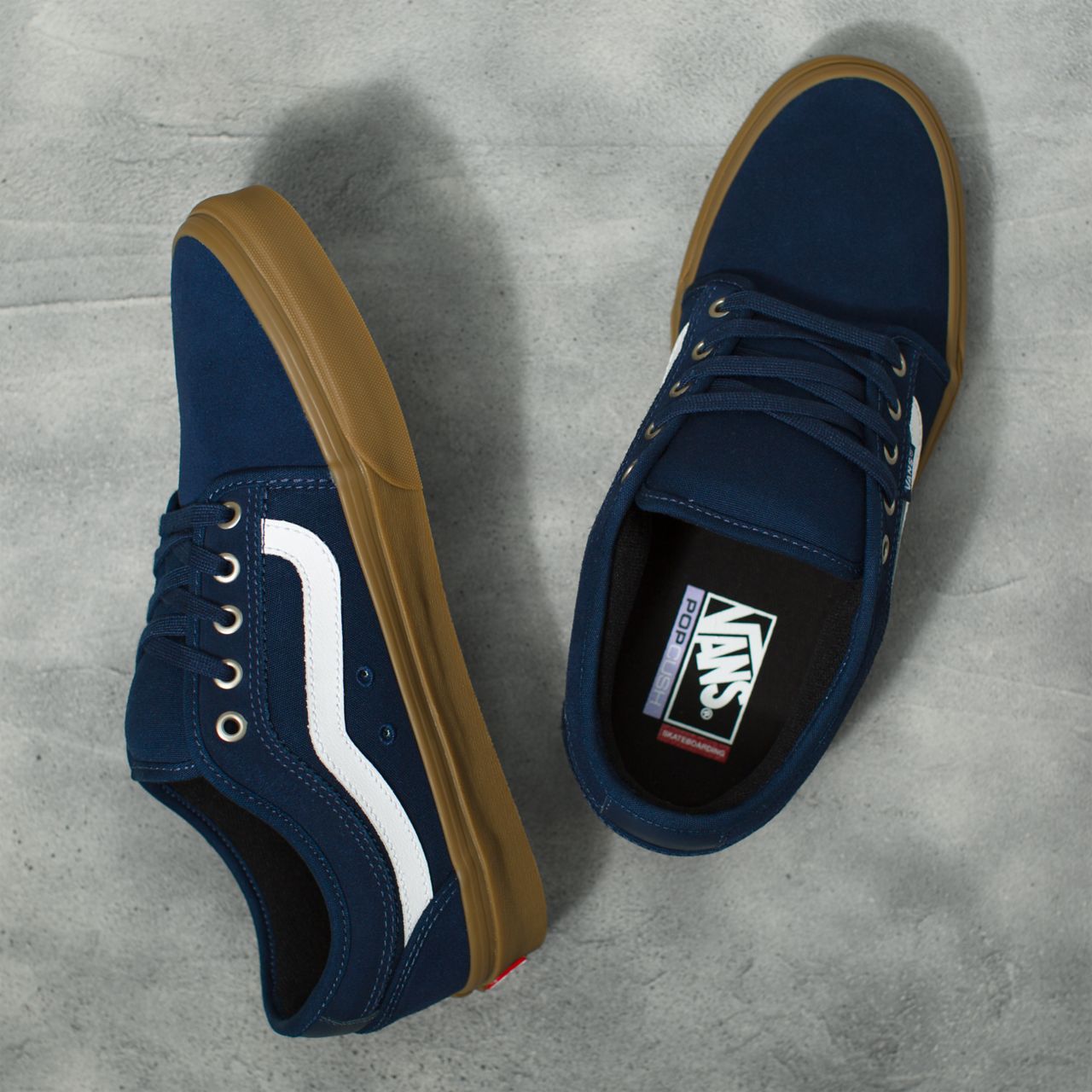 Vans Chukka Low Sidestripe Blue Classic Mens Womens - Navy/Gum VN0A5KQZNGM Shoes