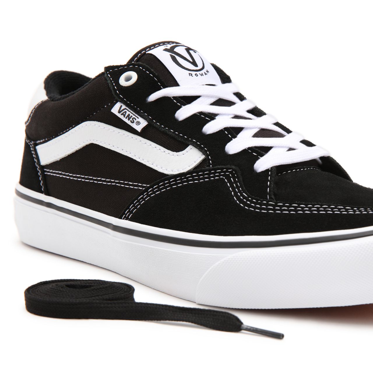 Vans Rowan Black Classic Mens Womens - Black-True White VN0A5JIC6BT Shoes