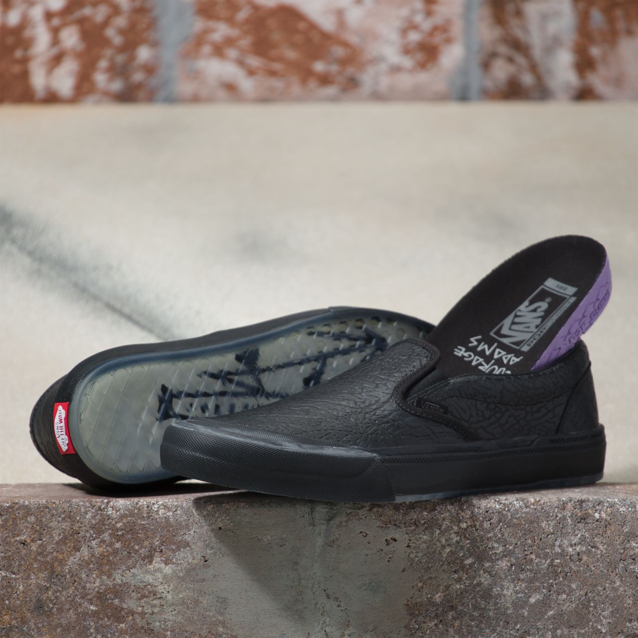 Vans Courage Adams BMX Slip-On Black Classic Mens Womens - (Courage Adams) Black Elephant VN0A5JIS953 Shoes