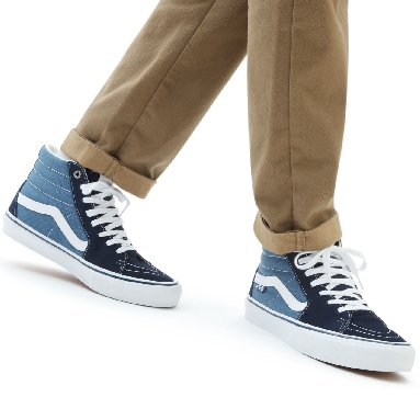 Vans Skate SK8-Hi Blue Classic Mens Womens - Navy/White VN0A5FCCNAV Shoes