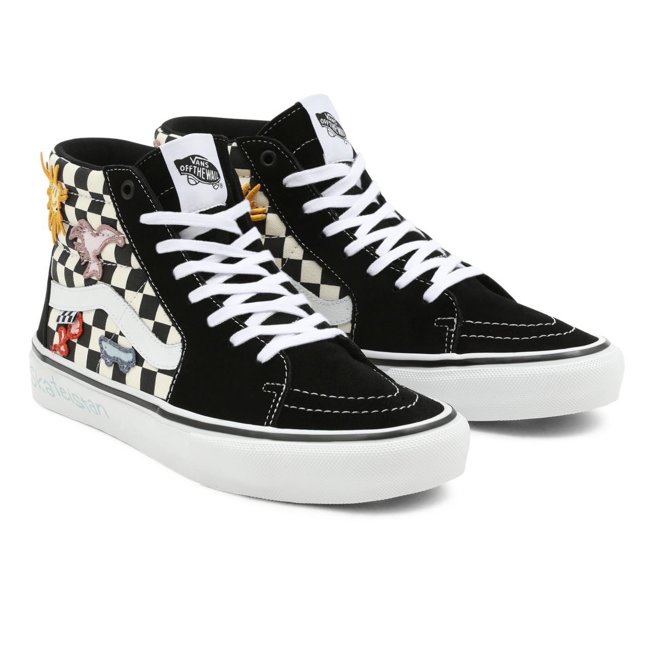 Vans x Skateistan Skate Sk8-Hi Black Classic Mens Womens - (Skateistan) Checkerboard VN0A5FCC89C Shoes