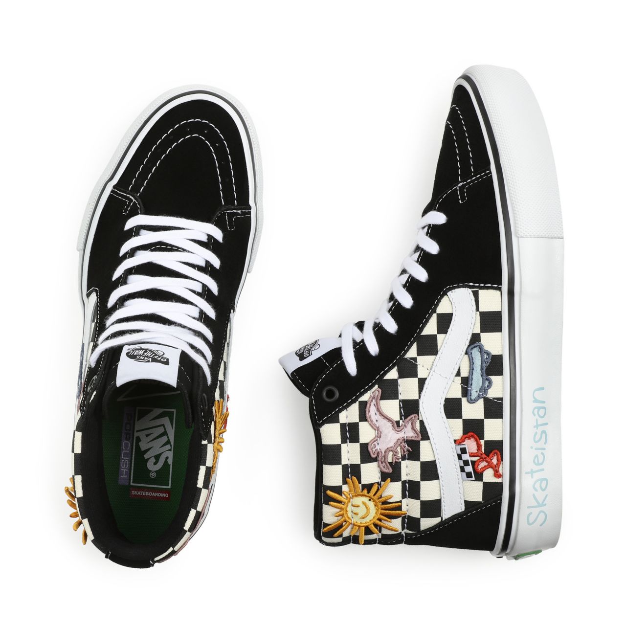 Vans x Skateistan Skate Sk8-Hi Black Classic Mens Womens - (Skateistan) Checkerboard VN0A5FCC89C Shoes