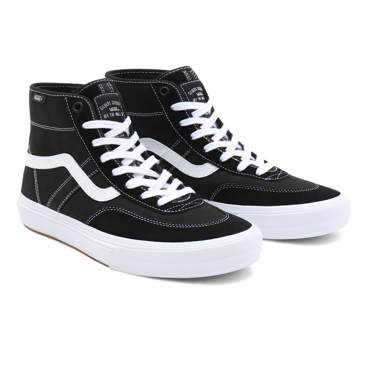 Vans Crockett High Black Classic Mens Womens - Black/White VN0A5JIGY28 Shoes