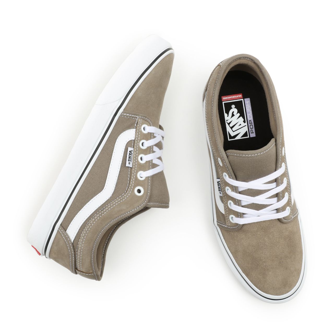 Vans Chukka Low Sidestripe Beige Classic Mens Womens - Timber Wolf/White VN0A5KQZ84M Shoes