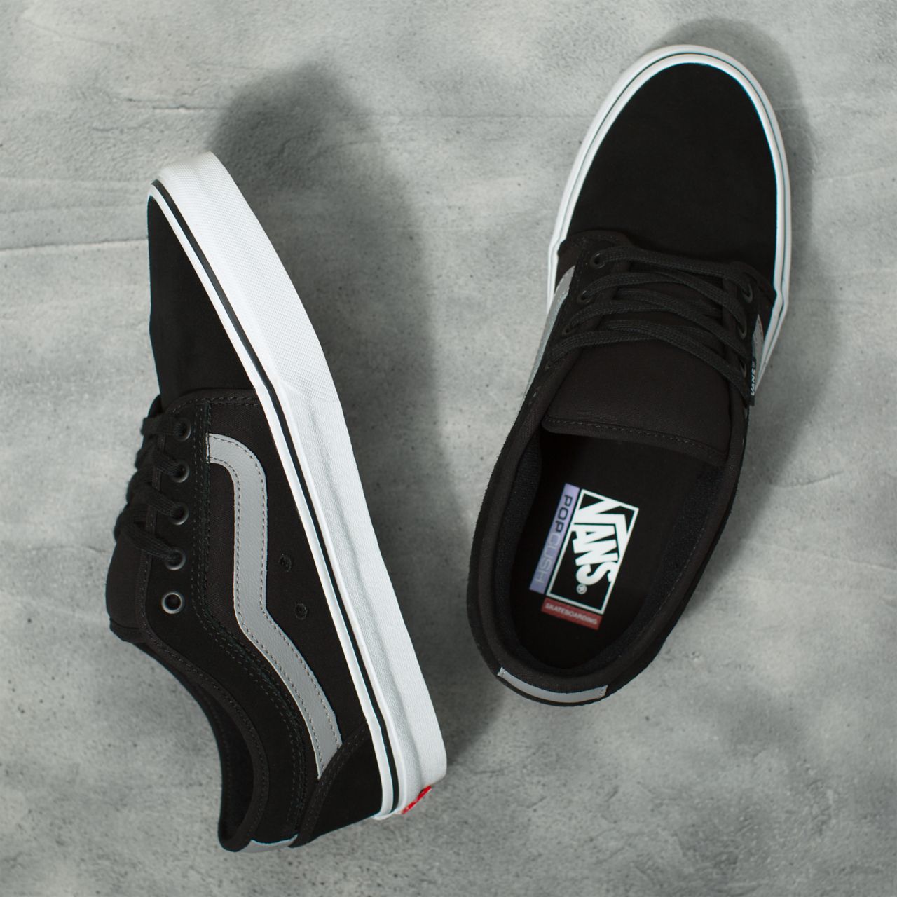 Vans Chukka Low Sidestripe Black Classic Mens Womens - black/gray/white VN0A5KQZ9BG Shoes