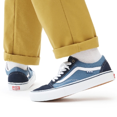 Vans Skate Old Skool Blue Classic Mens Womens - Navy/White VN0A5FCBNAV Shoes