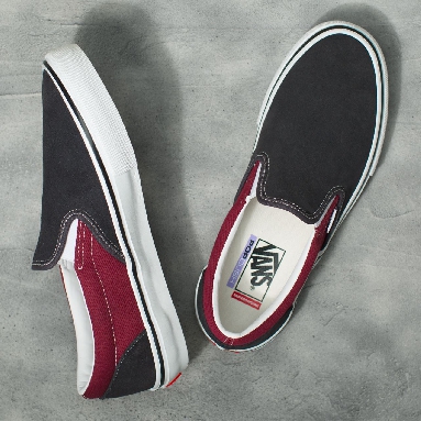 Vans Skate Slip-On Red Classic Mens Womens - asphalt/pomegranate VN0A5FCA249 Shoes