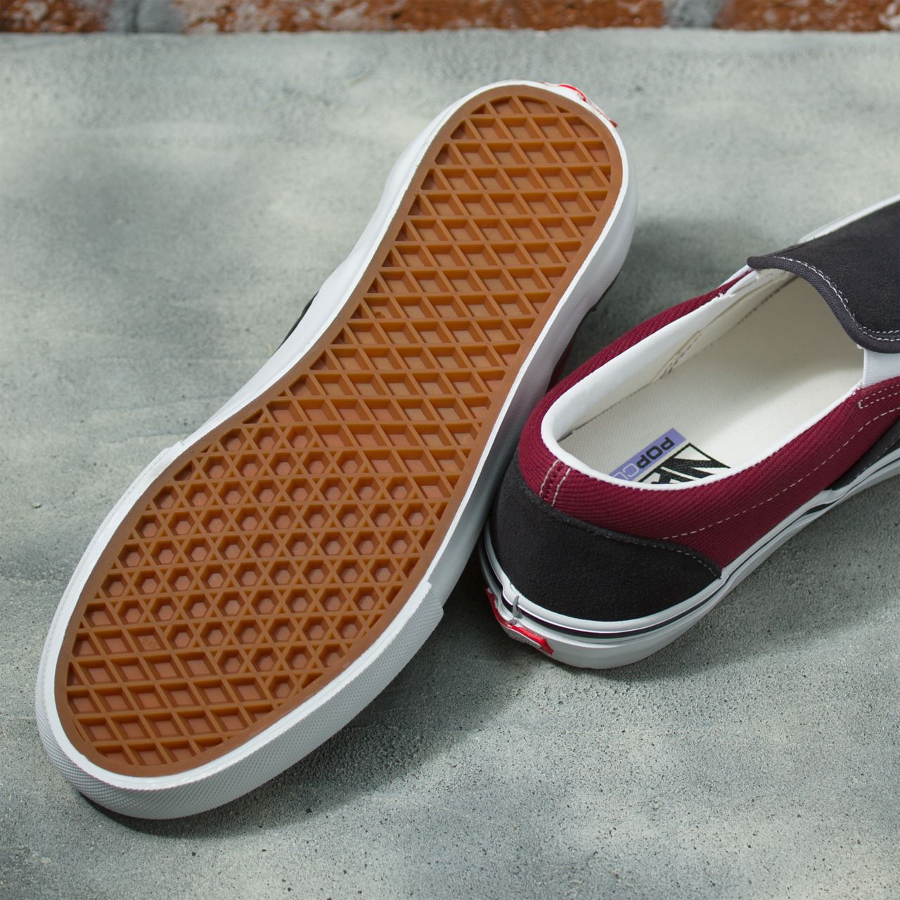 Vans Skate Slip-On Red Classic Mens Womens - asphalt/pomegranate VN0A5FCA249 Shoes