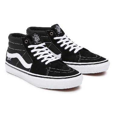 Vans Skate Grosso Mid Black Classic Mens Womens - black/white/emo leather VN0A5FCG625 Shoes