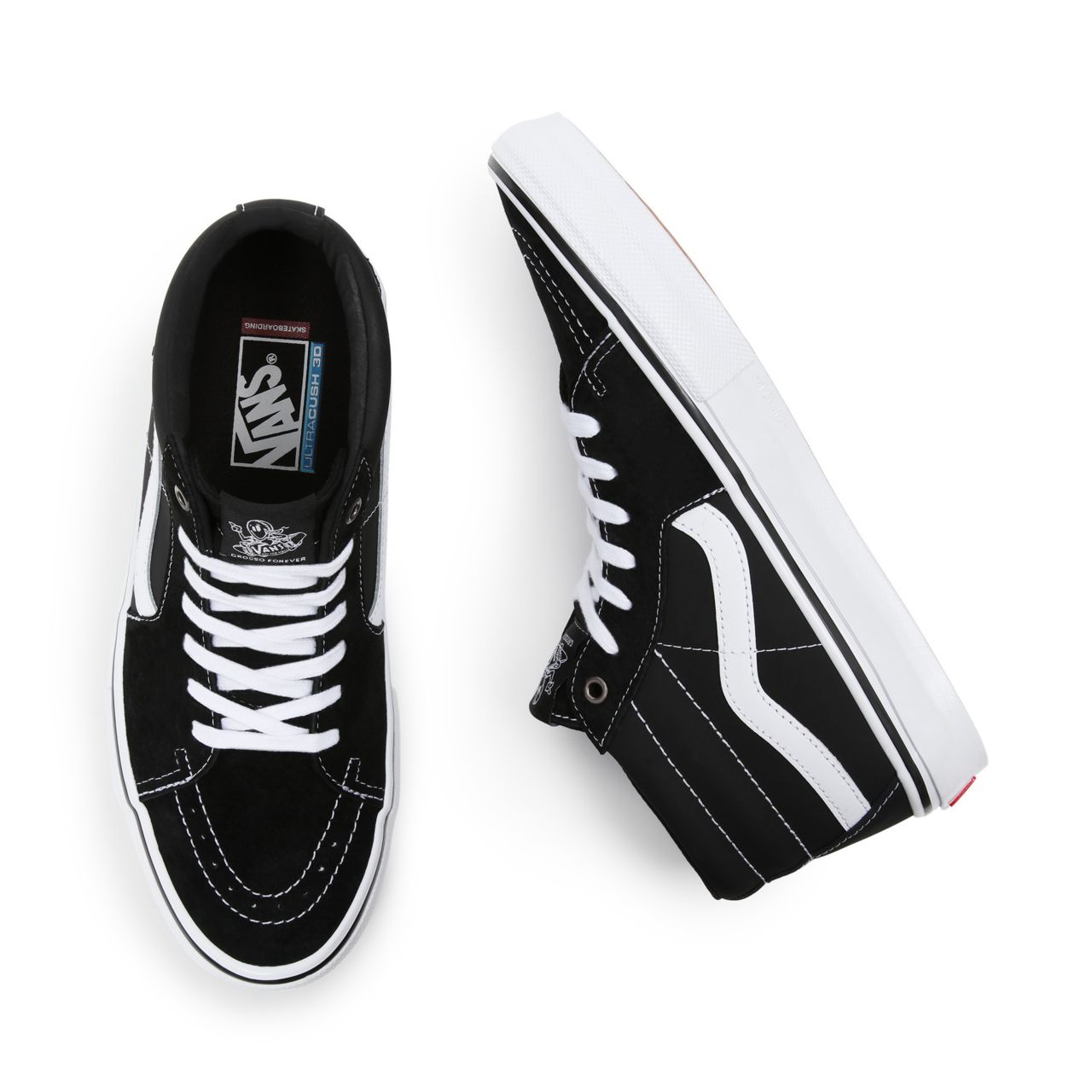 Vans Skate Grosso Mid Black Classic Mens Womens - black/white/emo leather VN0A5FCG625 Shoes