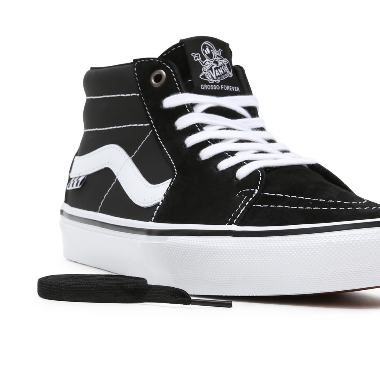 Vans Skate Grosso Mid Black Classic Mens Womens - black/white/emo leather VN0A5FCG625 Shoes