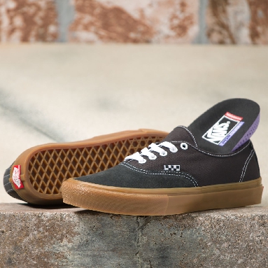 Vans Skate Authentic Black Classic Mens Womens - raven/gum VN0A5FC8241 Shoes