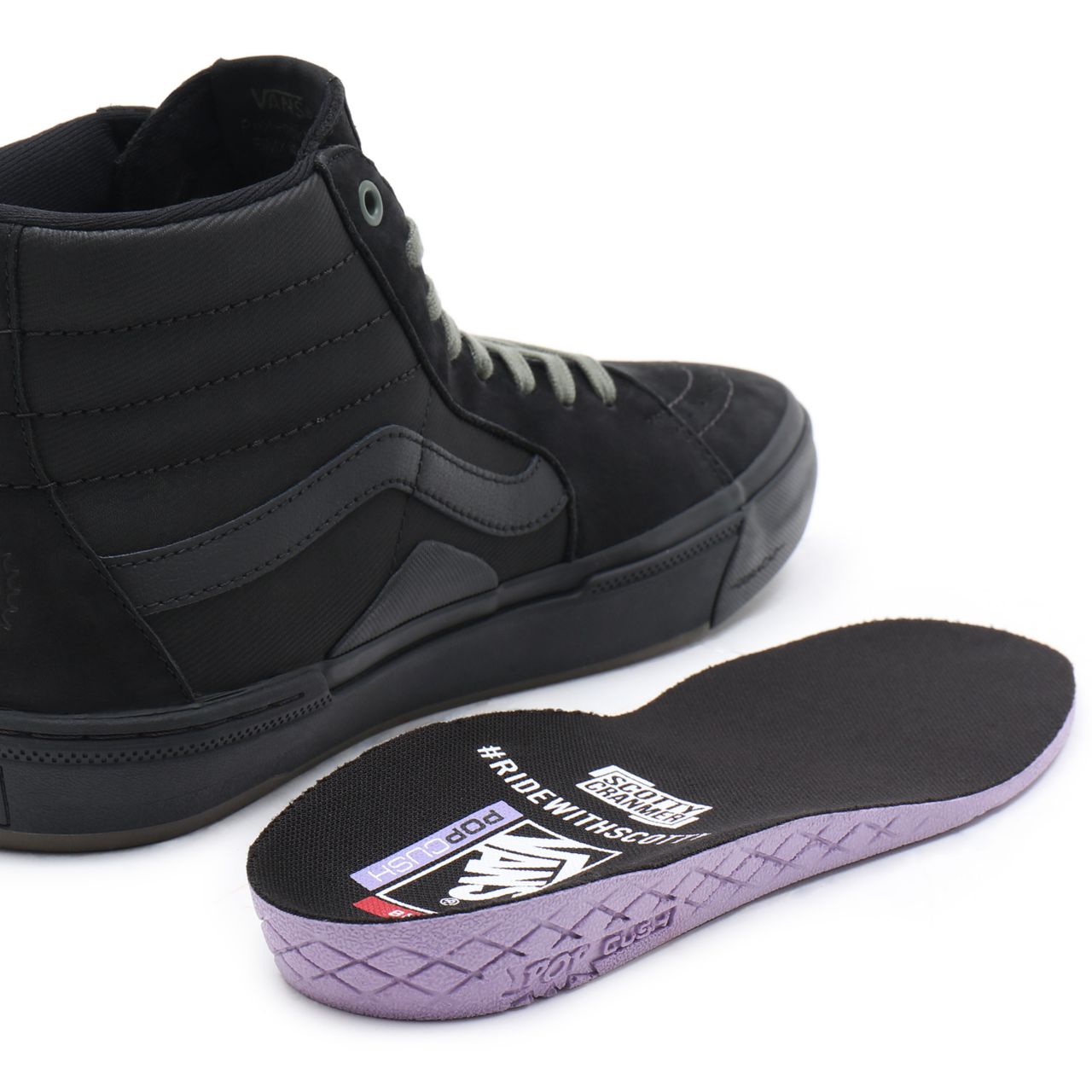 Vans BMX Sk8-Hi Black Classic Mens Womens - (Scotty Cranmer) black/thyme VN0A5JIQ9BH Shoes