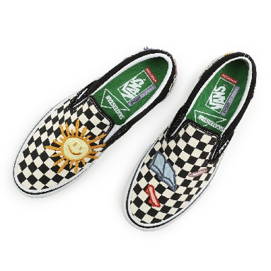 Vans x Skateistan Skate Slip-On Black Classic Mens Womens - (Skateistan) Checkerboard VN0A5FCA89C Shoes