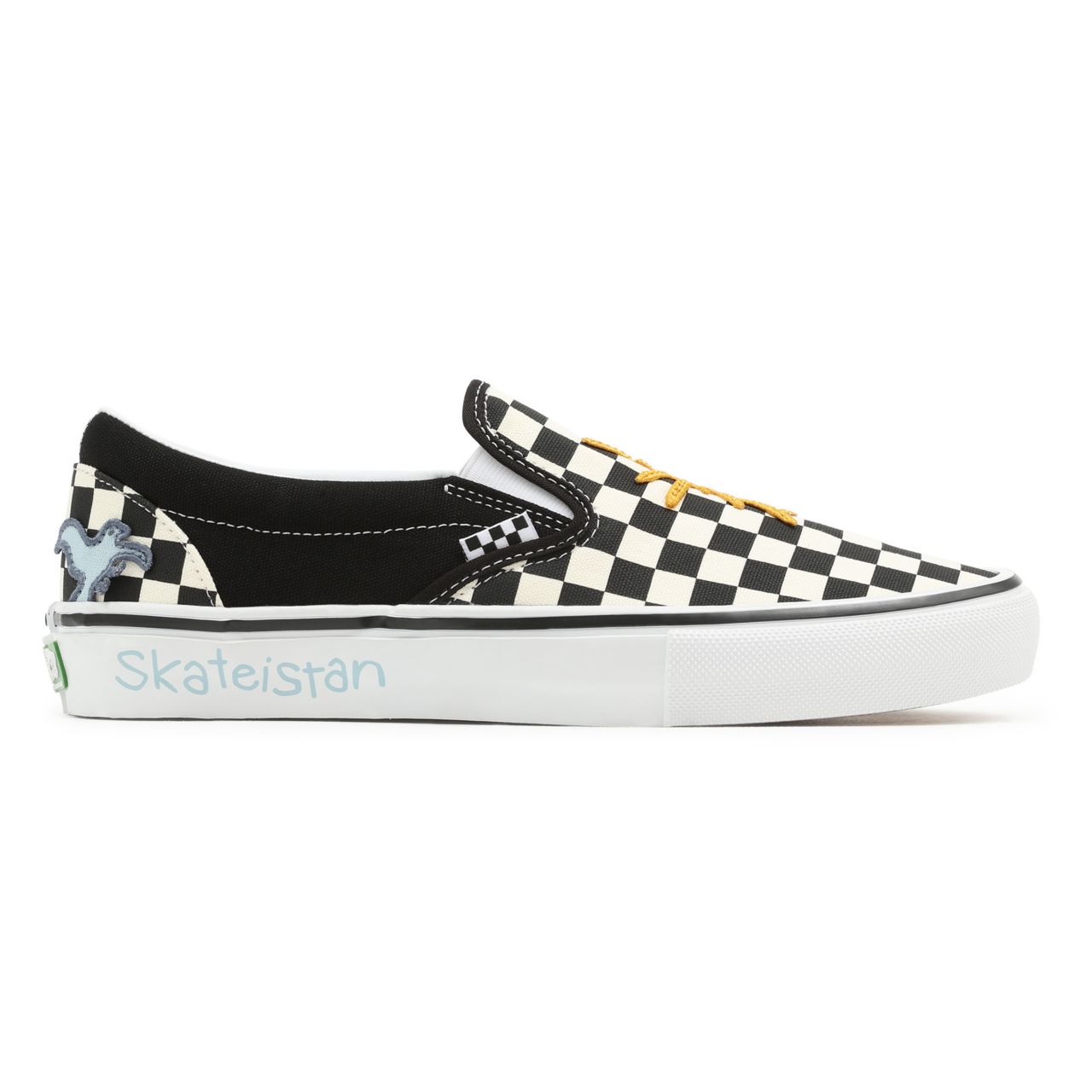 Vans x Skateistan Skate Slip-On Black Classic Mens Womens - (Skateistan) Checkerboard VN0A5FCA89C Shoes