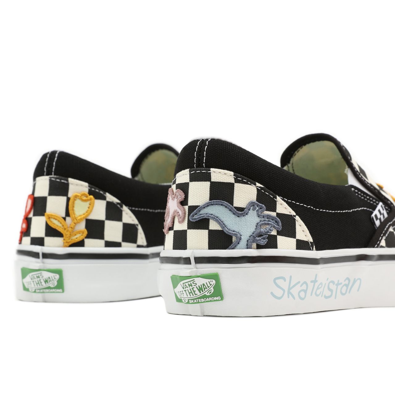 Vans x Skateistan Skate Slip-On Black Classic Mens Womens - (Skateistan) Checkerboard VN0A5FCA89C Shoes