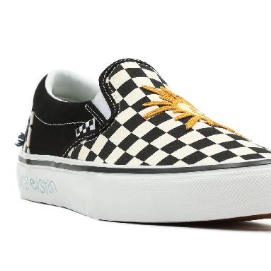 Vans x Skateistan Skate Slip-On Black Classic Mens Womens - (Skateistan) Checkerboard VN0A5FCA89C Shoes