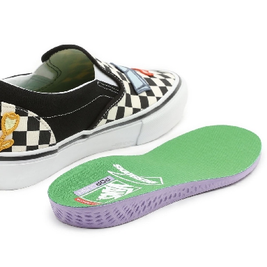 Vans x Skateistan Skate Slip-On Black Classic Mens Womens - (Skateistan) Checkerboard VN0A5FCA89C Shoes