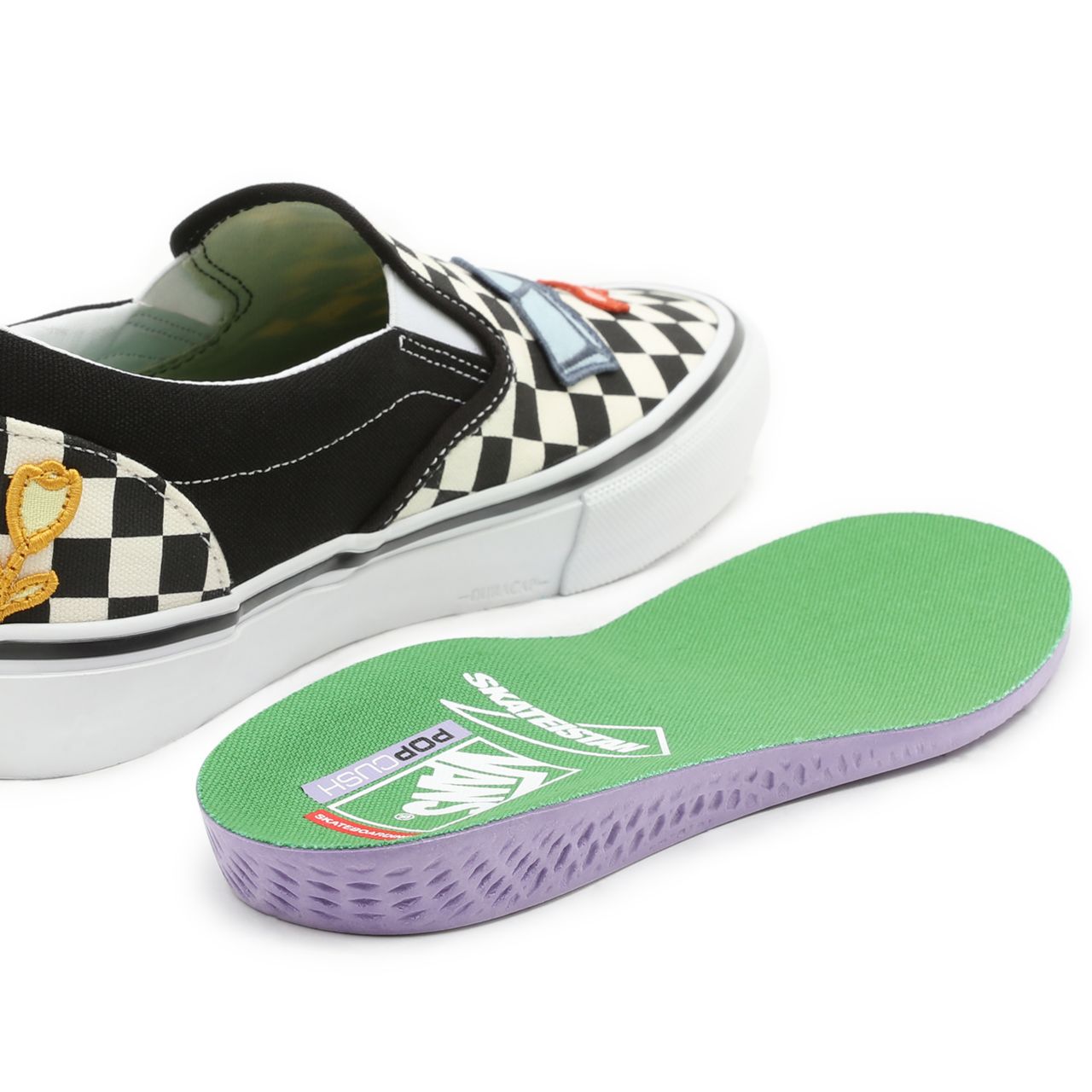 Vans x Skateistan Skate Slip-On Black Classic Mens Womens - (Skateistan) Checkerboard VN0A5FCA89C Shoes