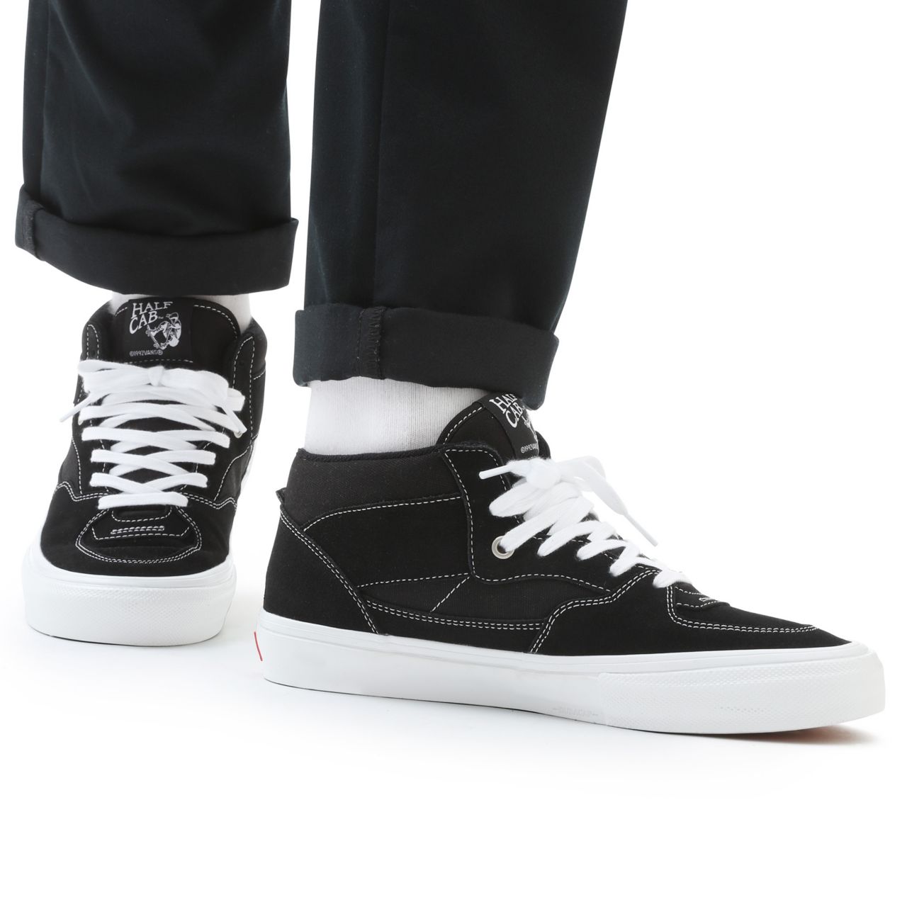 Vans Skate Half Cab Black Classic Mens Womens - Black/White VN0A5FCDY28 Shoes