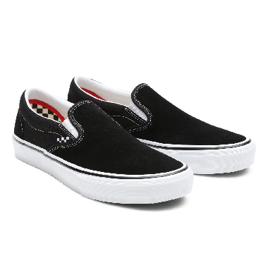 Vans Skate Slip-On Black Classic Mens Womens - Black/White VN0A5FCAY28 Shoes