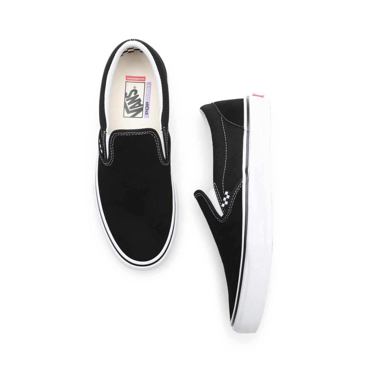 Vans Skate Slip-On Black Classic Mens Womens - Black/White VN0A5FCAY28 Shoes